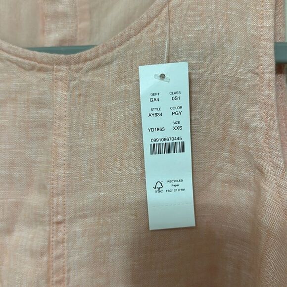 NWT J. Crew Linen Sleeveless Peach Dress size XXS - Picture 2 of 8